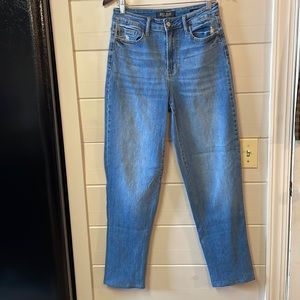 Judy Blue Denim Wide Leg Tapered Ankle Jeans Size 7/28.